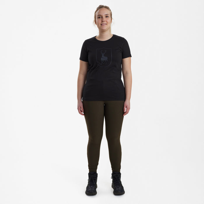 Damen T-Shirt mit Logo Schwarz - Deerhunter