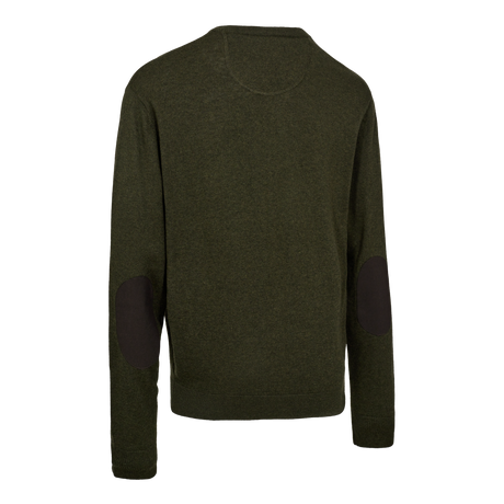 Harrington Strickpullover mit V-Ausschnitt - Forest Ember Melange – Deerhunter
