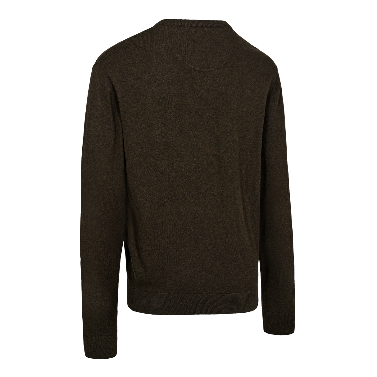 Harrington Strickpullover mit V-Ausschnitt – Brown Melange – Deerhunter