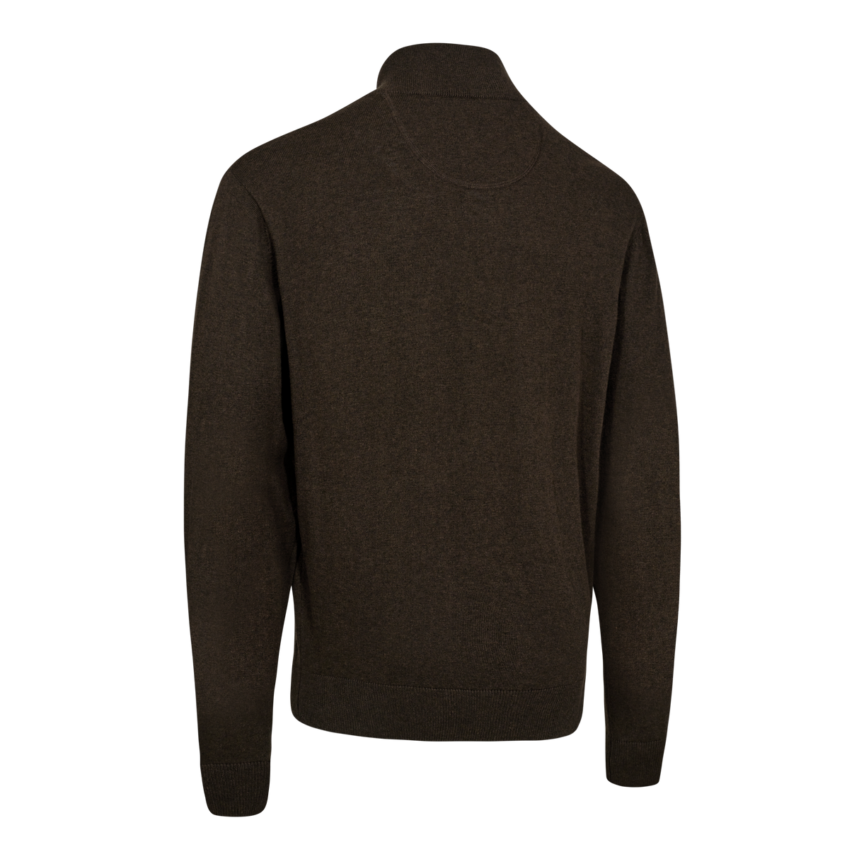 Harrington Strickjacke mit Reißverschlusskragen – Brown Melange – Deerhunter