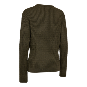 Damen Harrington Zopfmusterstrickpullover - Forest Ember Melange – Deerhunter