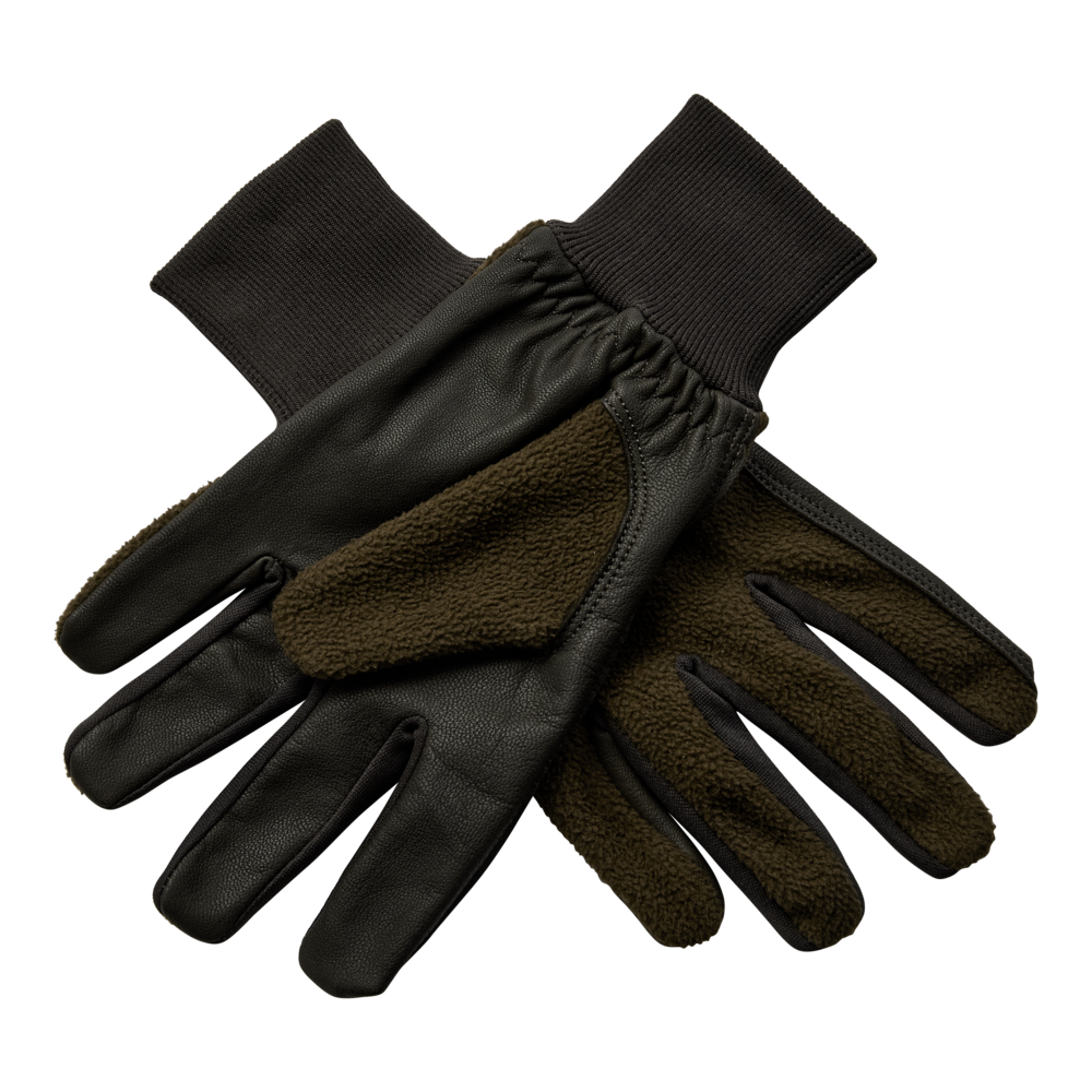 Fleecehandschuhe mit Leder – Art Green – Deerhunter