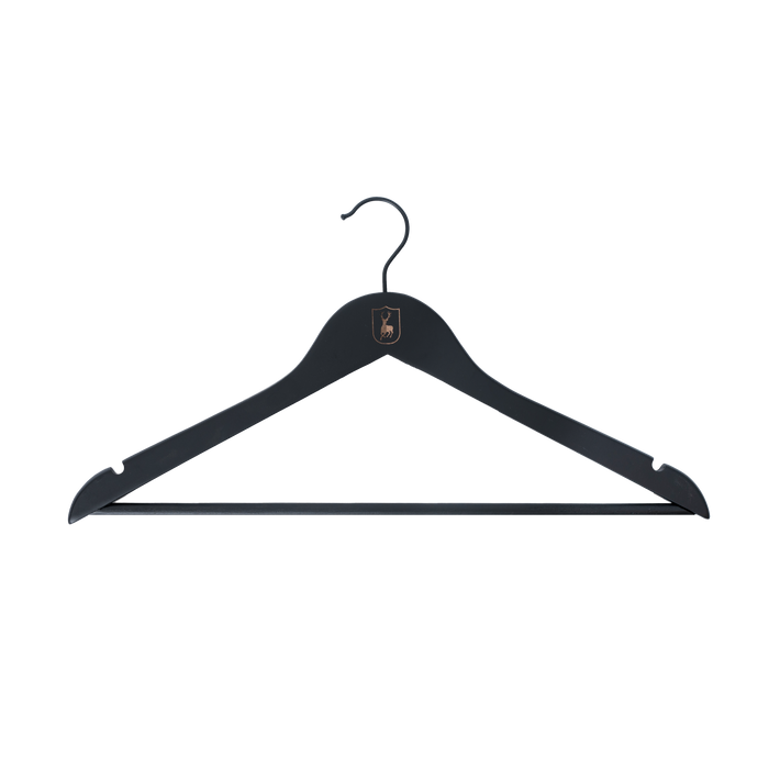 Holzbügel Schwarz mit Schild-Logo - Deerhunter