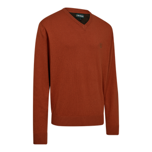 Harrington Strickpullover mit V-Ausschnitt - Oak Rust Melange – Deerhunter