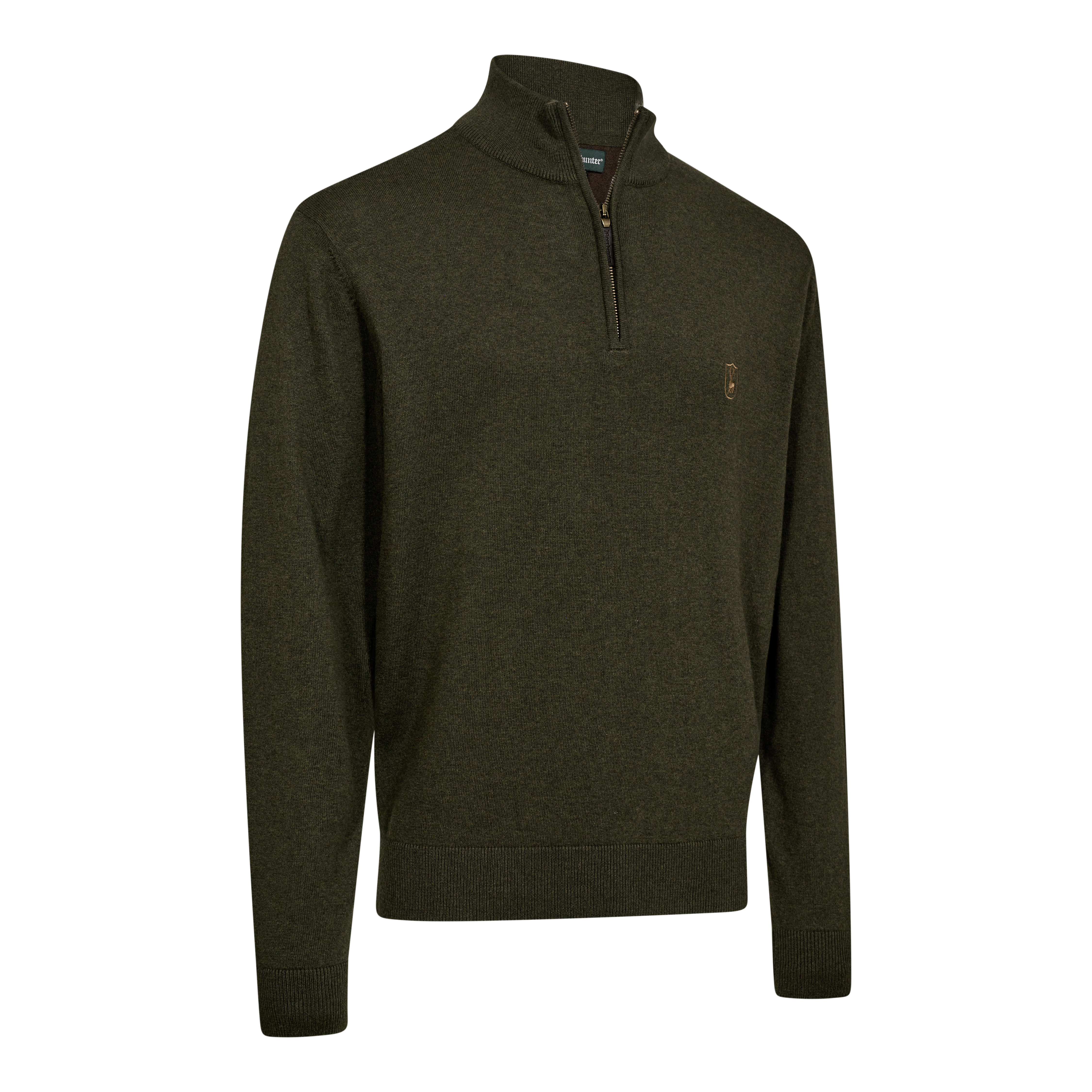 Harrington Strickpullover mit Reißverschlusskragen - Forest Ember Melange - Deerhunter