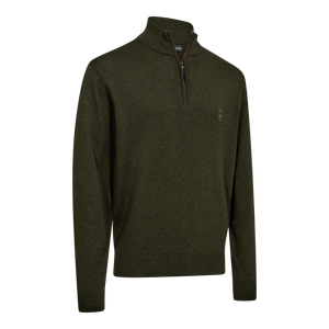 Harrington Strickpullover mit Reißverschlusskragen - Forest Ember Melange - Deerhunter