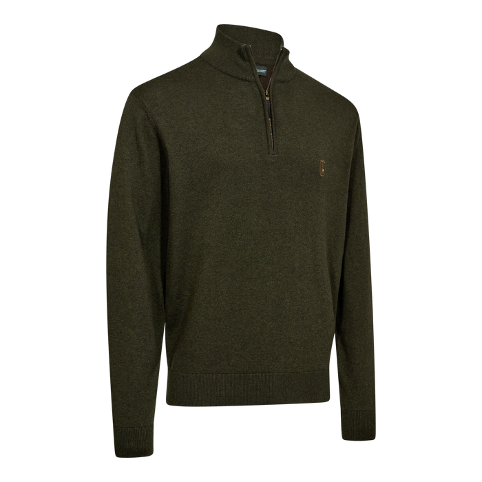 Harrington Strickpullover mit Reißverschlusskragen - Forest Ember Melange - Deerhunter