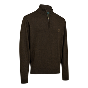 Harrington Strickpullover mit Reißverschlusskragen - Forest Ember Melange - Deerhunter