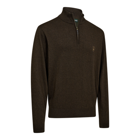 Harrington Strickpullover mit Reißverschlusskragen - Forest Ember Melange - Deerhunter