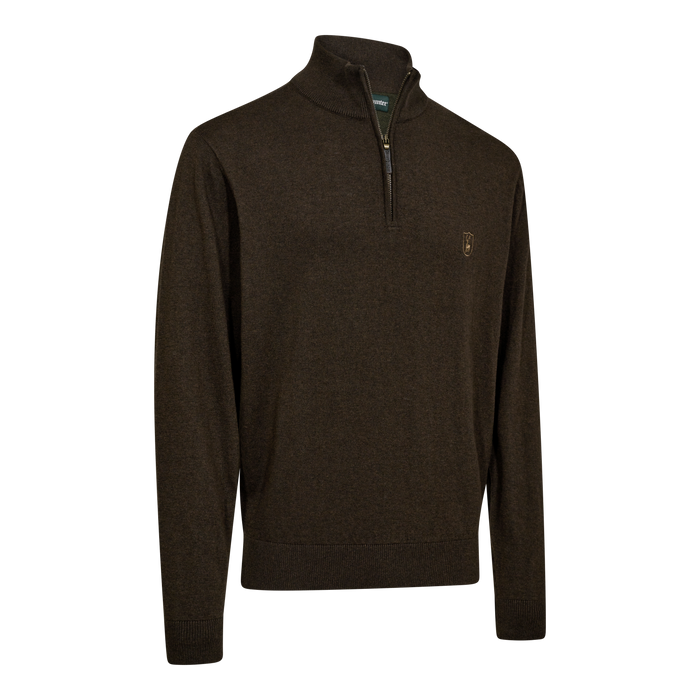 Harrington Strickpullover mit Reißverschlusskragen - Forest Ember Melange - Deerhunter