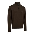 Harrington Strickjacke mit Reißverschlusskragen – Brown Melange – Deerhunter