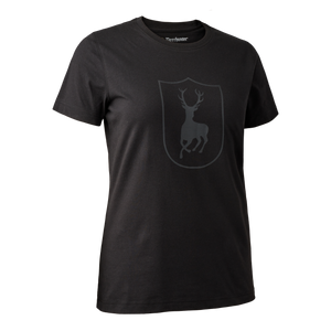 Damen T-Shirt mit Logo Schwarz - Deerhunter
