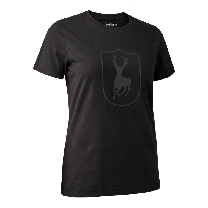 Damen T-Shirt mit Logo Schwarz - Deerhunter