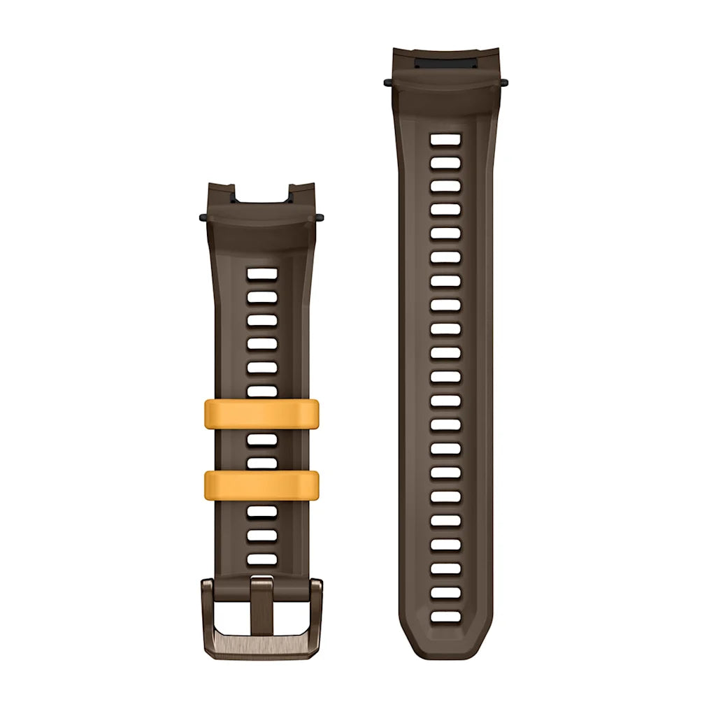 22-mm-Armbänder (Instinct® 3 - 45 mm/Instinct Crossover AMOLED), Cocoa Silikon mit Metallschließe – Garmin