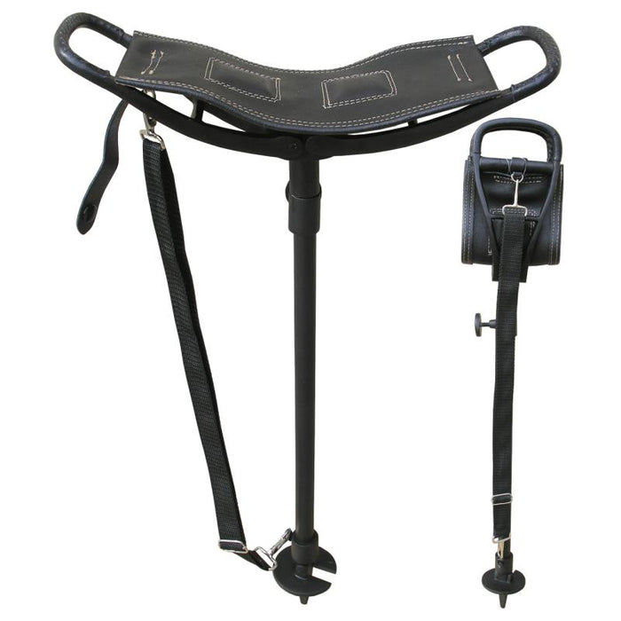 Jagdstuhl 1 Bein Alu Schwarz Teleskopisch mit Klappsitz