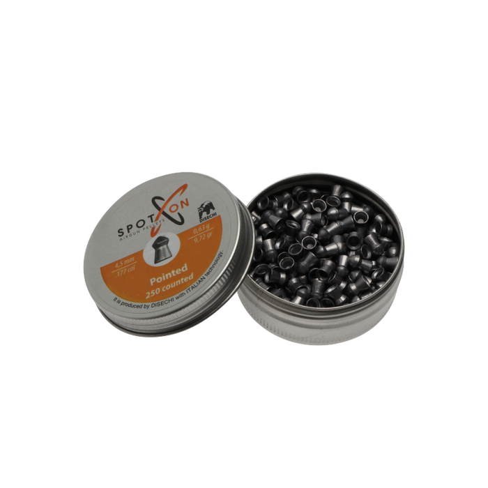 Spoton – Spitz 4,5 mm – 0,63 g/9,72 Körnung – 250 Stück. pro Dose