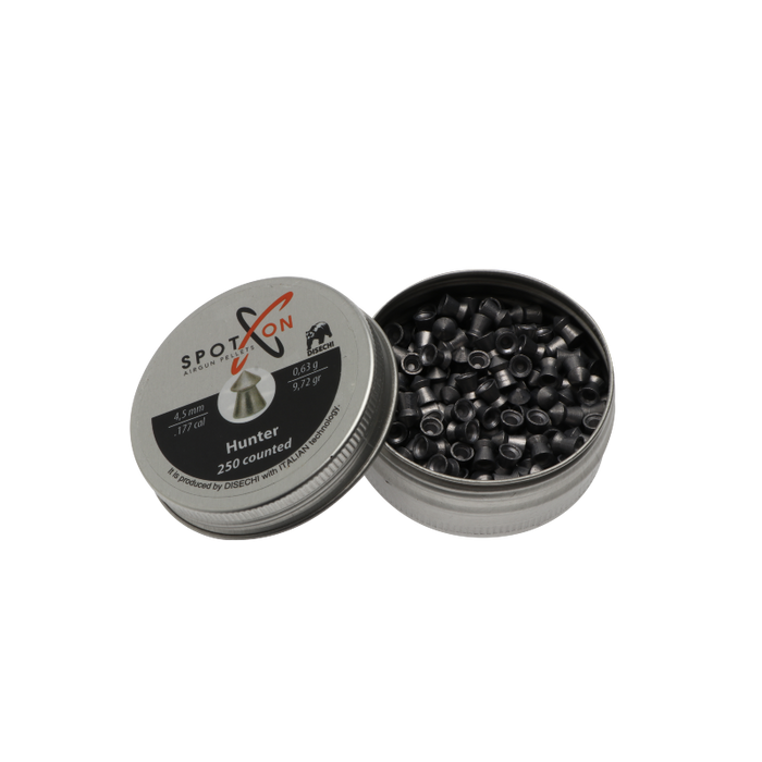 Spoton – Hunter 4,5 mm – 0,63 g/9,72 Körnung – 250 Stück. pro Dose