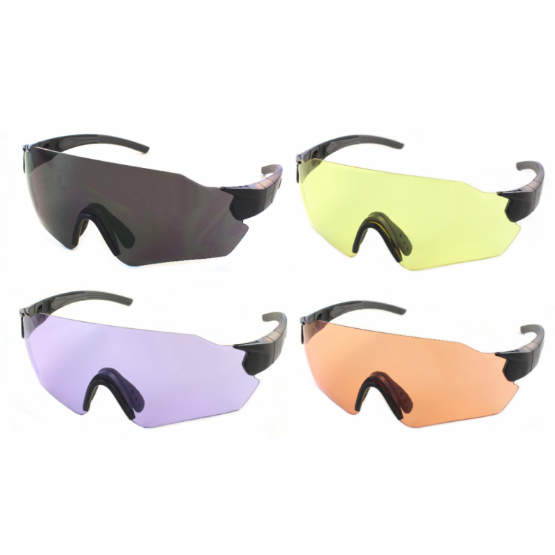 Schießbrille Connect X Set Grau/Orange/Lila/Gelb - Evolution Eyewear
