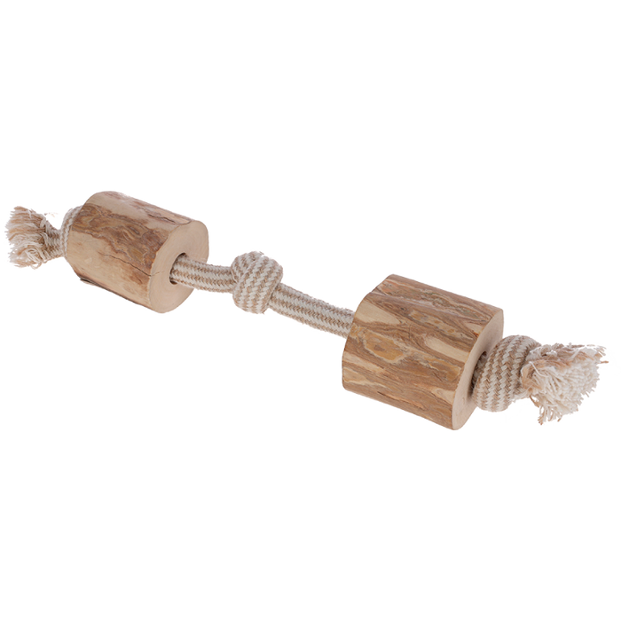 Dumbell Größe M mit Baumwollschnur und Kaffebaumholz – Kerbl