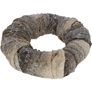 Rinderhaut-Ring mit Fisch, 17 cm, 220 g – Rawhide