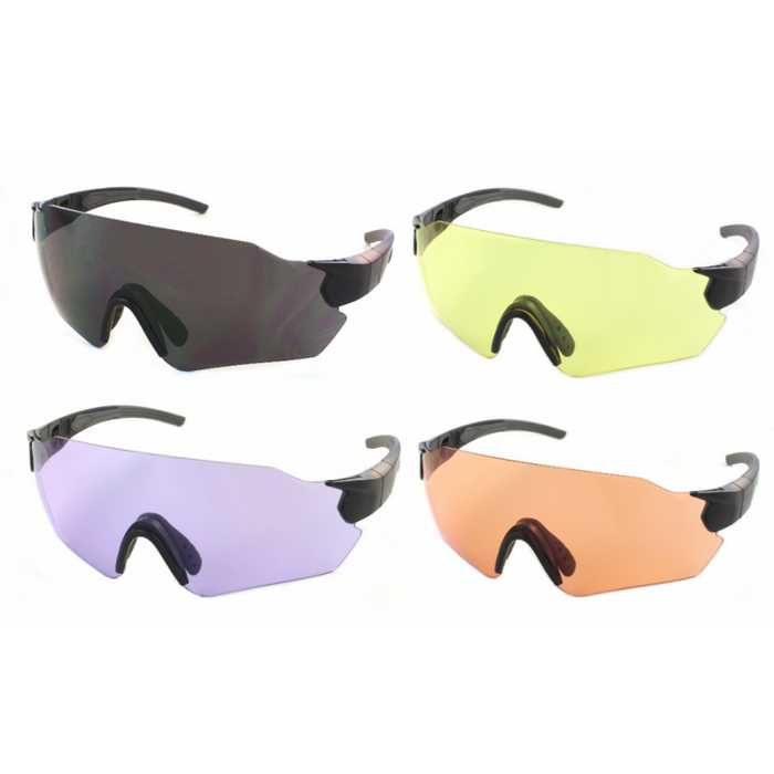 Evolution Eyewear Schießbrillen – Connect X Set – Grau/Orange/Lila/Gelb