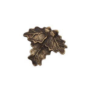 Eichenblatt aus Messing - 6 x 7 cm für Wildschweinzähne