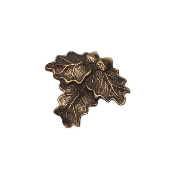 Eichenblatt aus Messing - 6 x 7 cm für Wildschweinzähne