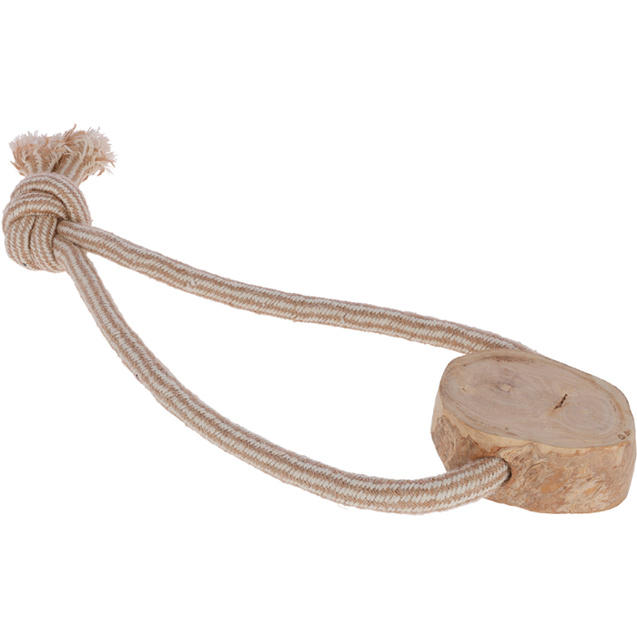 Zerrspielzeug Gr. L aus Baumwollseil und Kaffeebaumholz – Kerbl
