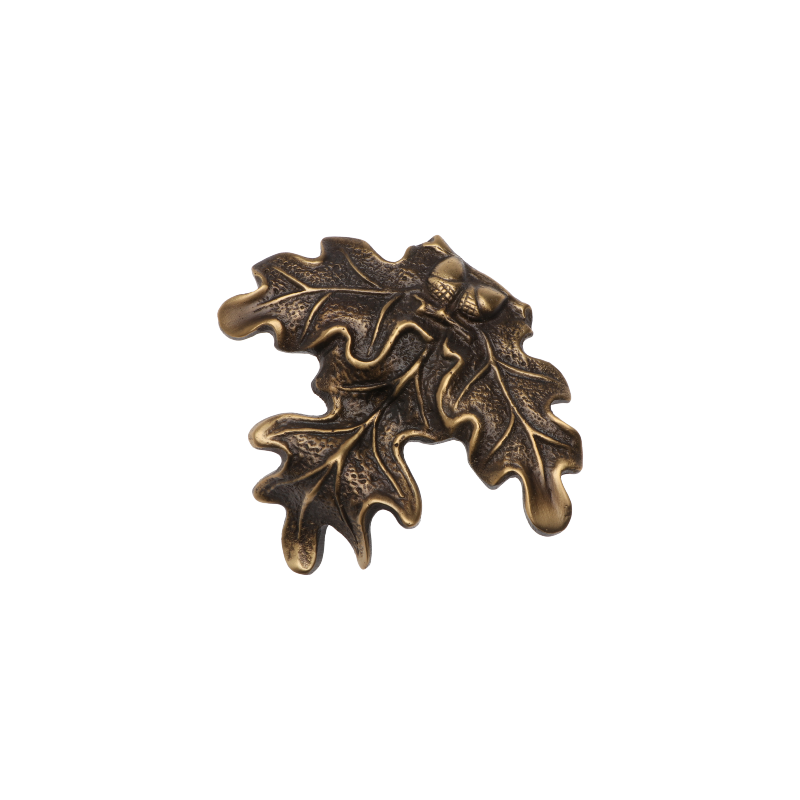 Eichenblatt aus Messing - 7 x 8,5 cm für Eberzähne