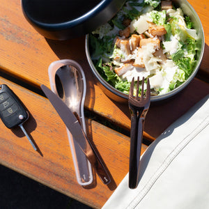 Besteckset To-Go rostfrei - Stahl / Bronze mit Aufbewahrungsbox - Lurch