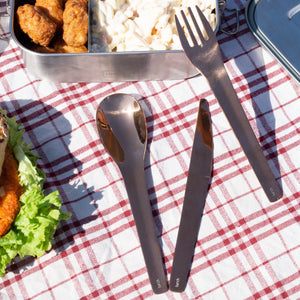 Besteckset To-Go rostfrei - Stahl / Bronze mit Aufbewahrungsbox - Lurch