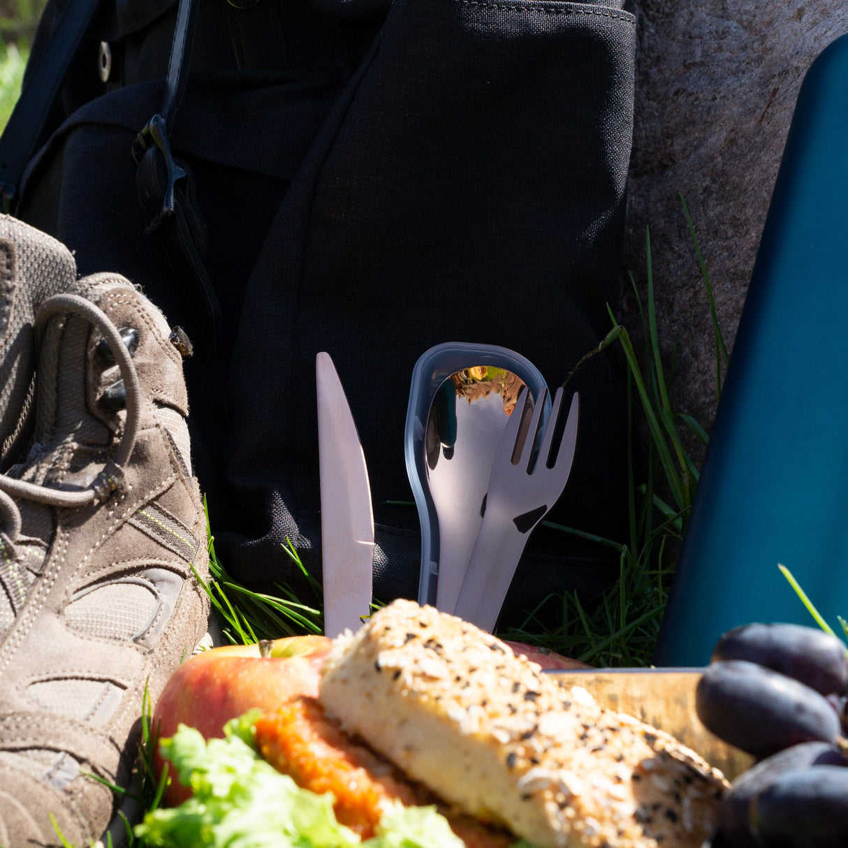 Besteckset To-Go rostfrei - Stahl / Bronze mit Aufbewahrungsbox - Lurch