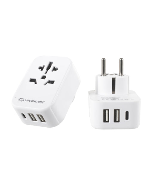 European Travel Adaptor with USB + USB C - Life Venture