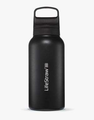 LifeStraw Go 2.0 Edelstahl-Wasserfilterflasche Schwarz / 1 L