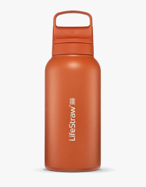LifeStraw Go 2.0 Edelstahl-Wasserfilterflasche Kyoto Orange / 1 L
