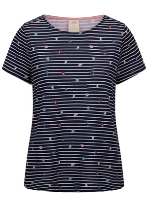Myla - Navy Floral Stripe - Trespass