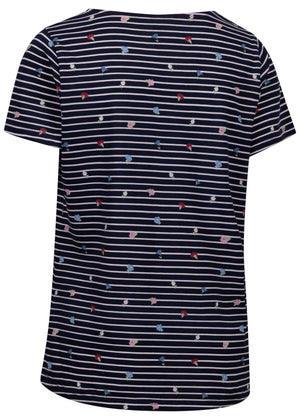 Myla - Navy Floral Stripe - Trespass
