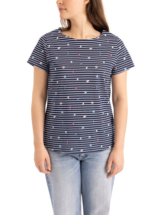 Myla - Navy Floral Stripe - Trespass