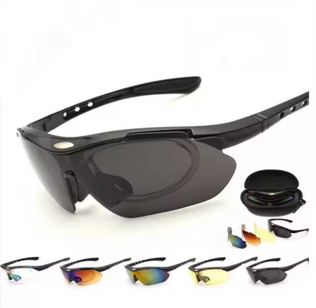 Schießbrille mit austauschbaren Gläsern - 5 Gläser - HuntElite