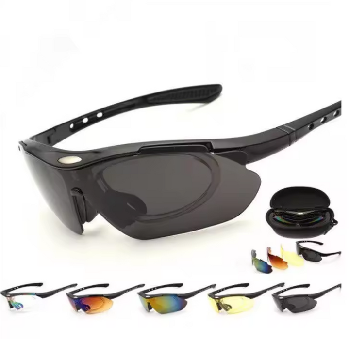 Schießbrille mit austauschbaren Gläsern - 5 Gläser - HuntElite