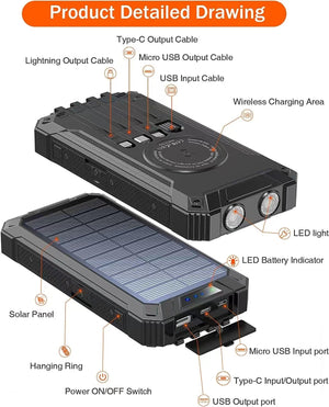 Powerbank - 30.000mAh mit Solarzelle - Ignition