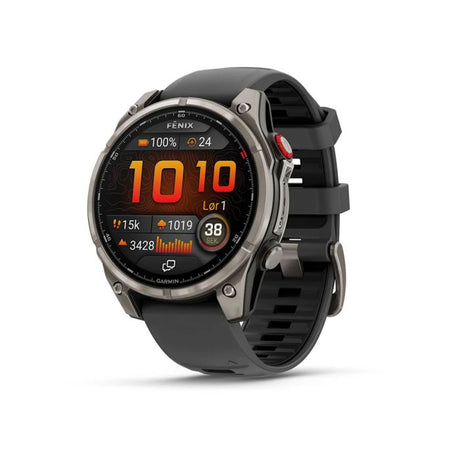 fēnix® 8 Pro – 51 mm, AMOLED, Sapphire, titanium med silikonerem i Graphite/sort 1