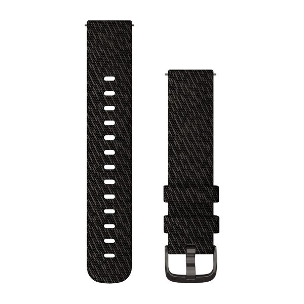 Quick Release-Armbänder (20 mm), Black Pepper gewebtes Nylon, Slate-Hardware – Garmin