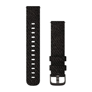 Quick Release-Armbänder (20 mm), Black Pepper gewebtes Nylon, Slate-Hardware – Garmin