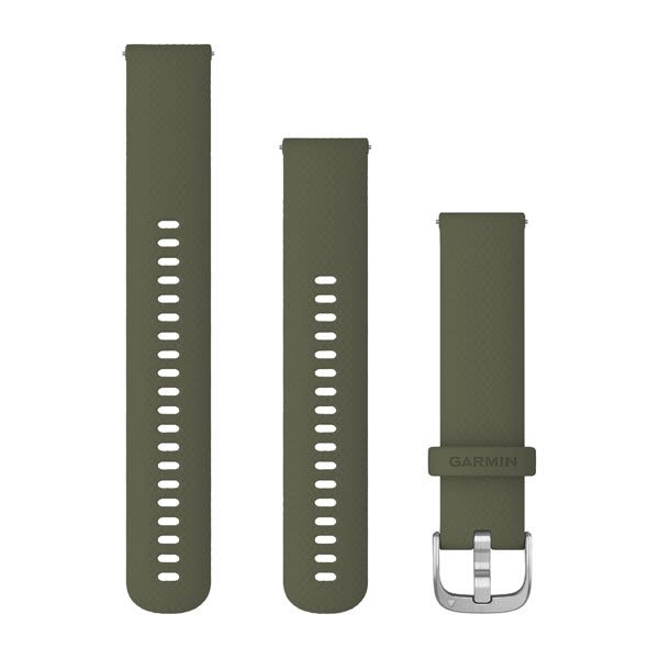 Quick Release-Armbänder (20 mm), Moss, Silberne Hardware – Garmin