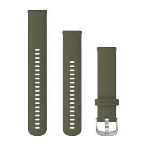 Quick Release-Armbänder (20 mm), Moss, Silberne Hardware – Garmin
