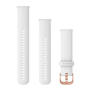 Quick Release remme (20 mm), Hvidt italiensk læder, 18K rosaguld PVD hardware 3