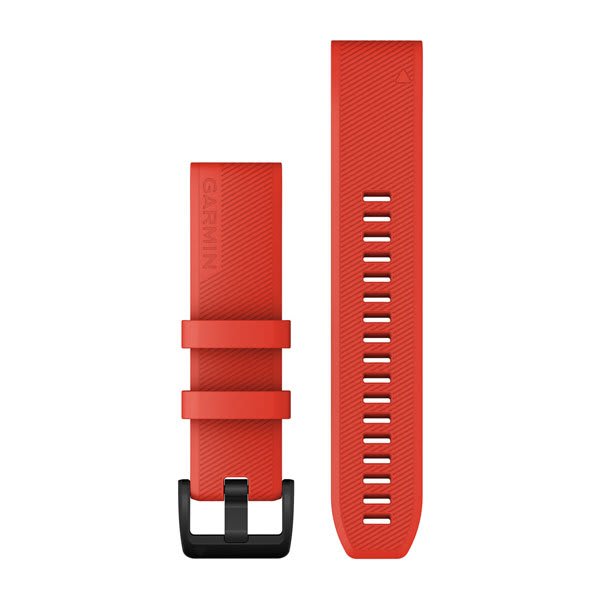 QuickFit® 22 Uhrenarmbänder, Laser Red, Schwarze Hardware aus Edelstahl – Garmin