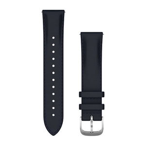 Quick Release-Armbänder (20 mm), Navy italienisches Leder, Silberfarbene Hardware – Garmin