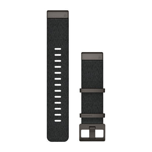 QuickFit® 22 Uhrenarmbänder, Jacquardgewebtes Nylonarmband – Schwarz Meliert – Garmin
